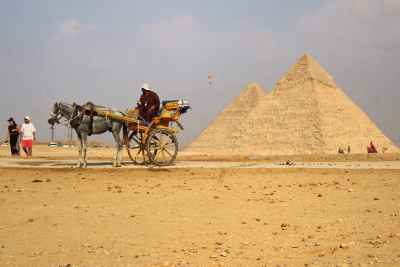 Horse Carriage Ride Near Pyramid of Khafre, Giza