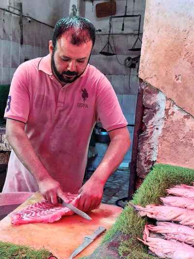 Fish Cutting to Order, Sayeda Fish Market Cairo