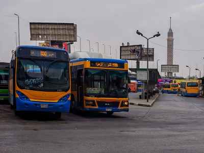 Cairo Public Transport Buses at Abdel Moneim Riad Station
