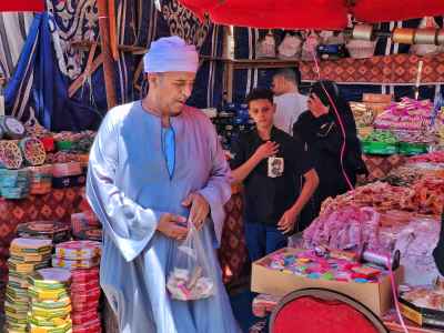 Elderly Man Buying Moulid Sweets, Sayeda Zeinab Cairo