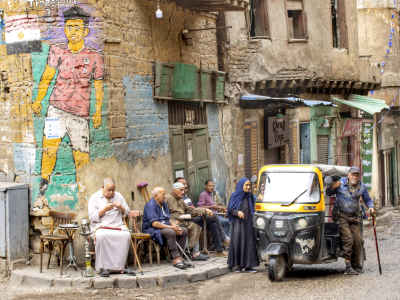 Trézéguet Mural at Street Café, Darb Al-Ahmar Cairo