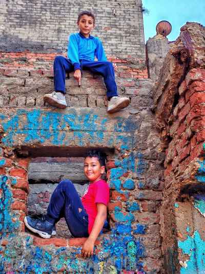 Two Children Playing on Ruins, Al-Burullus, Kafr El Sheikh