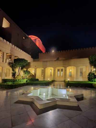 Egyptian Opera House Inner Courtyard Star Fountain Night