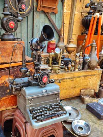 Royal Typewriter Antique Horn Telephone Al-Muizz Cairo Market