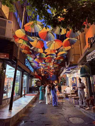 Umbrella Street Karaköy District Istanbul Turkey