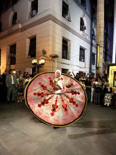 Egyptian Tanoura Dancer Performing in Downtown Cairo
