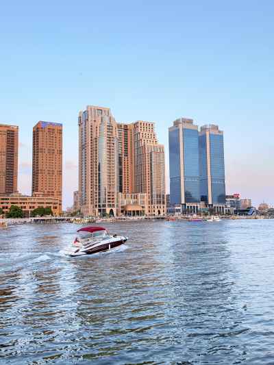Speedboat on the Nile River
