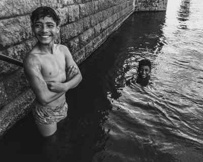 Boys Swimming in Nile River, Al-Qanater Al-Khayreya