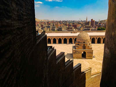 Ibn Tulun Mosque Courtyard and Fountain, Islamic Cairo