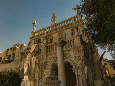 Ornate Stone Statues and Facade, Old Cairo
