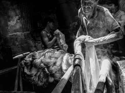 Textile Dye Workers, Bab El Wazir Dyehouse, Cairo
