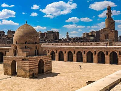 Ibn Tulun Mosque Courtyard and Minaret, Cairo