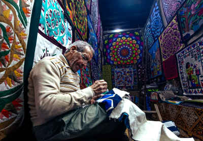 Khayamiya Craftsman Sewing Tent, Al-Khayamiya Cairo
