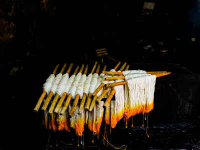 Thread Dyeing at Salama Dye Workshop, Bab El-Wazir Cairo