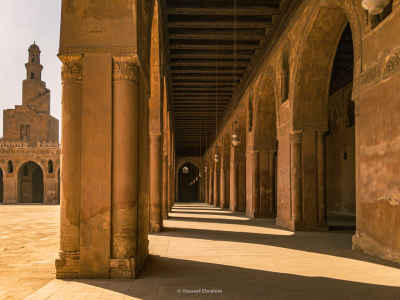 Ibn Tulun Mosque Arcade and Spiral Minaret, Cairo