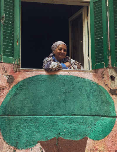 Egyptian Woman Leaning from Window, Kom El Dekka Alexandria