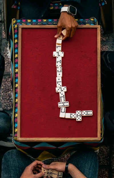 Domino Game on Red Board, Al-Mandarah Cafe Alexandria