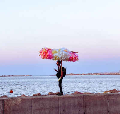 Cotton Candy Vendor on Alexandria Waterfront, Bahri