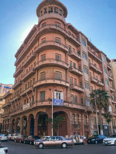 Historic Corner Building Street, Port Said Egypt