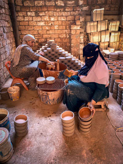 Women Crafting Clay Pottery, Farastuq Village Tanta