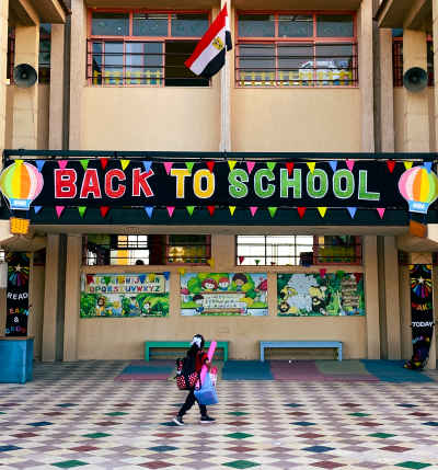 Back to School Sign, Egyptian Primary School Alexandria