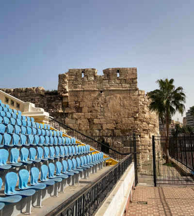 Ancient Stone Fortifications Overlooking Alexandria Stadium Bleachers