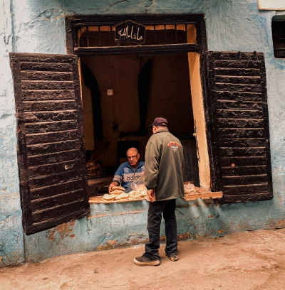 Baladi Bread Seller at Blue Bakery, Kom El Dikka Alexandria