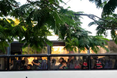 School Bus With Students, Abis Alexandria Egypt