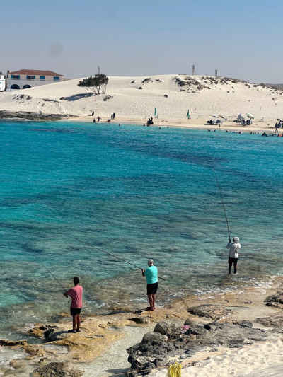 Fishermen Casting Lines at Lagoon Beach, Marsa Matruh