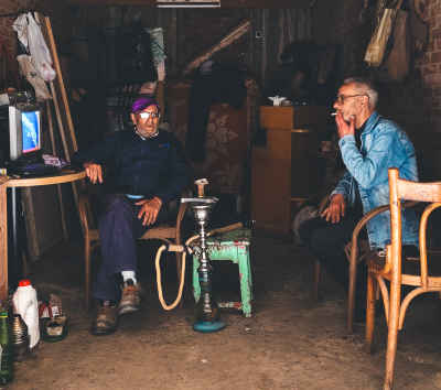 Two Men Relaxing with Shisha, Kom El Dikka Alexandria