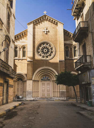 Front Entrance of the Roman Catholic Melkite Church (St. Catherine Cathedral) in Alexandria