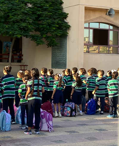 Primary School Morning Assembly Queue, Alexandria Egypt