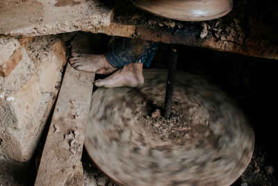 Potter's Foot Spinning Clay Wheel, Kom Oshim Fayoum