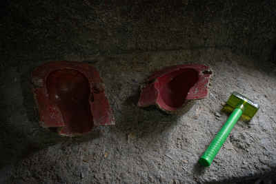 Red Fiberglass Mannequin Torso Molds, Al-Kharaqaniyah Workshop