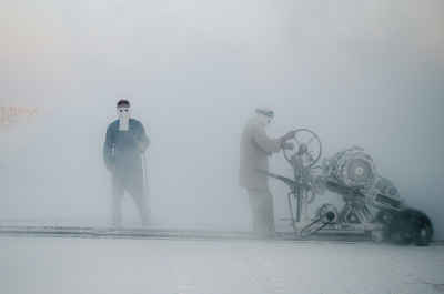 Quarry Workers in Heavy Dust, Minya Eastern Mountain