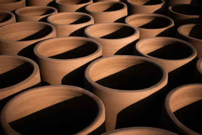 Handmade Clay Pottery Drying, Kom Oshim Fayoum
