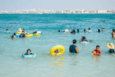 Families Swimming in Marsa Matruh Sea, Egypt
