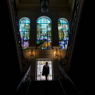 Aisha Fahmy Palace Staircase Stained Glass Windows Zamalek