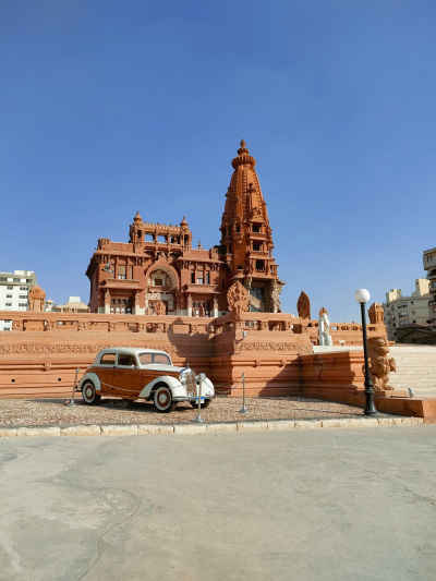 Vintage Car Parked at Baron Empain Palace, Cairo