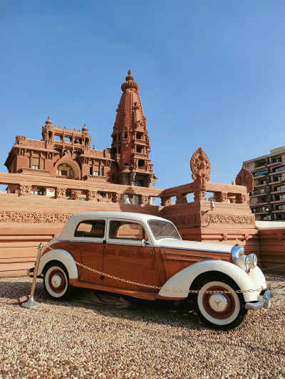 Vintage Car at Baron Empain Palace, Cairo