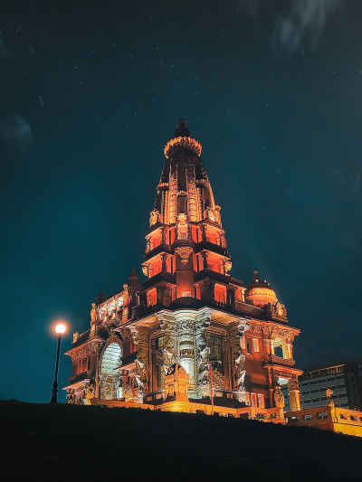 Baron Empain Palace Illuminated at Night, Cairo