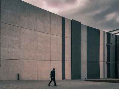 Egyptian Man Walking Outside Mall Al Arab, Giza