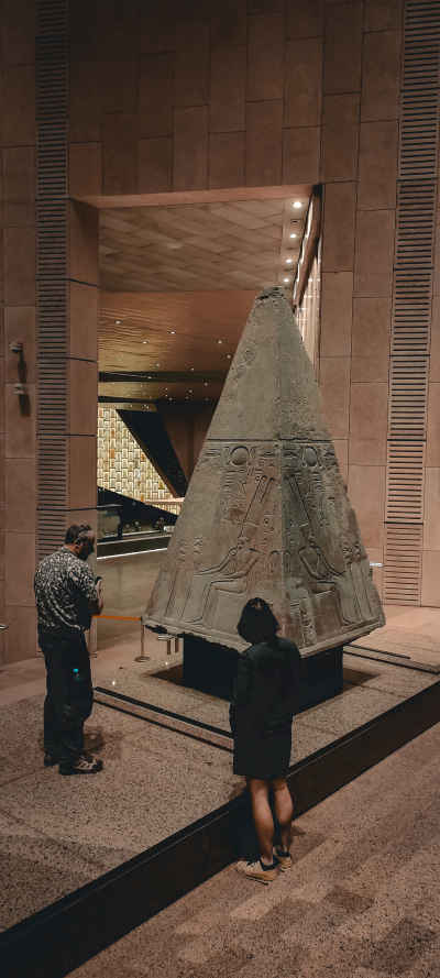 Ancient Pyramidion Display, Grand Egyptian Museum Cairo