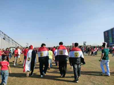 Egyptian Football Fans at Fan Zone Cairo