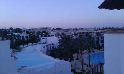 Resort Hotel Aerial View at Dusk, Sharm El Sheikh