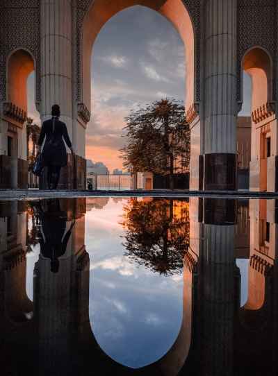 Cairo Opera House Entrance Arches at Sunset