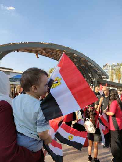 Egyptian Fans with Flags at Cairo Fan Zone