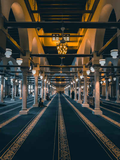 Al-Azhar Mosque Interior Prayer Hall, Cairo