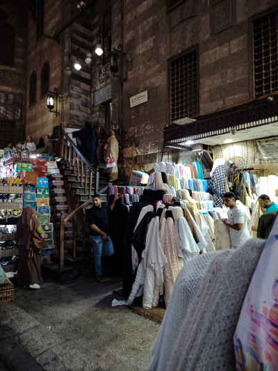 Al-Ghuriya Fabric Market Beneath Sultan Al-Ghouri Mosque