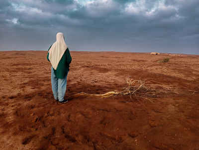 Woman in Hijab Standing in Desert, Al-Daqahliya Egypt